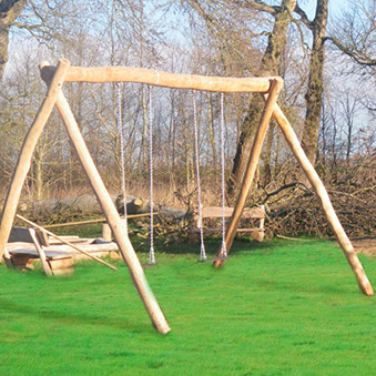 2er Schaukel Naturholz Robinie privat