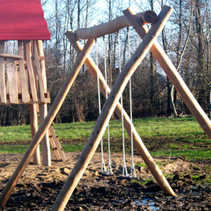 2er Schaukel Naturholz Robinie öffentlich