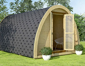 Ansicht von unserem Hobbit Home Modell 003 im Garten